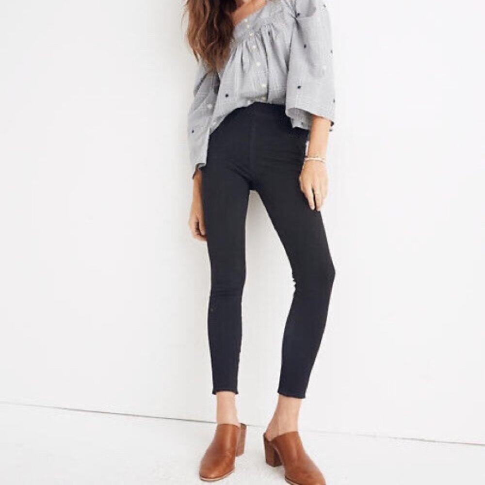 Madewell The Anywhere Jean Black Wash Denim High Rise Skinny Fit Size 27